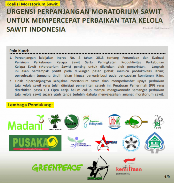Urgensi Perpanjangan Moratorium Sawit untuk Mempercepat Perbaikan Tata Kelola Sawit Indonesia